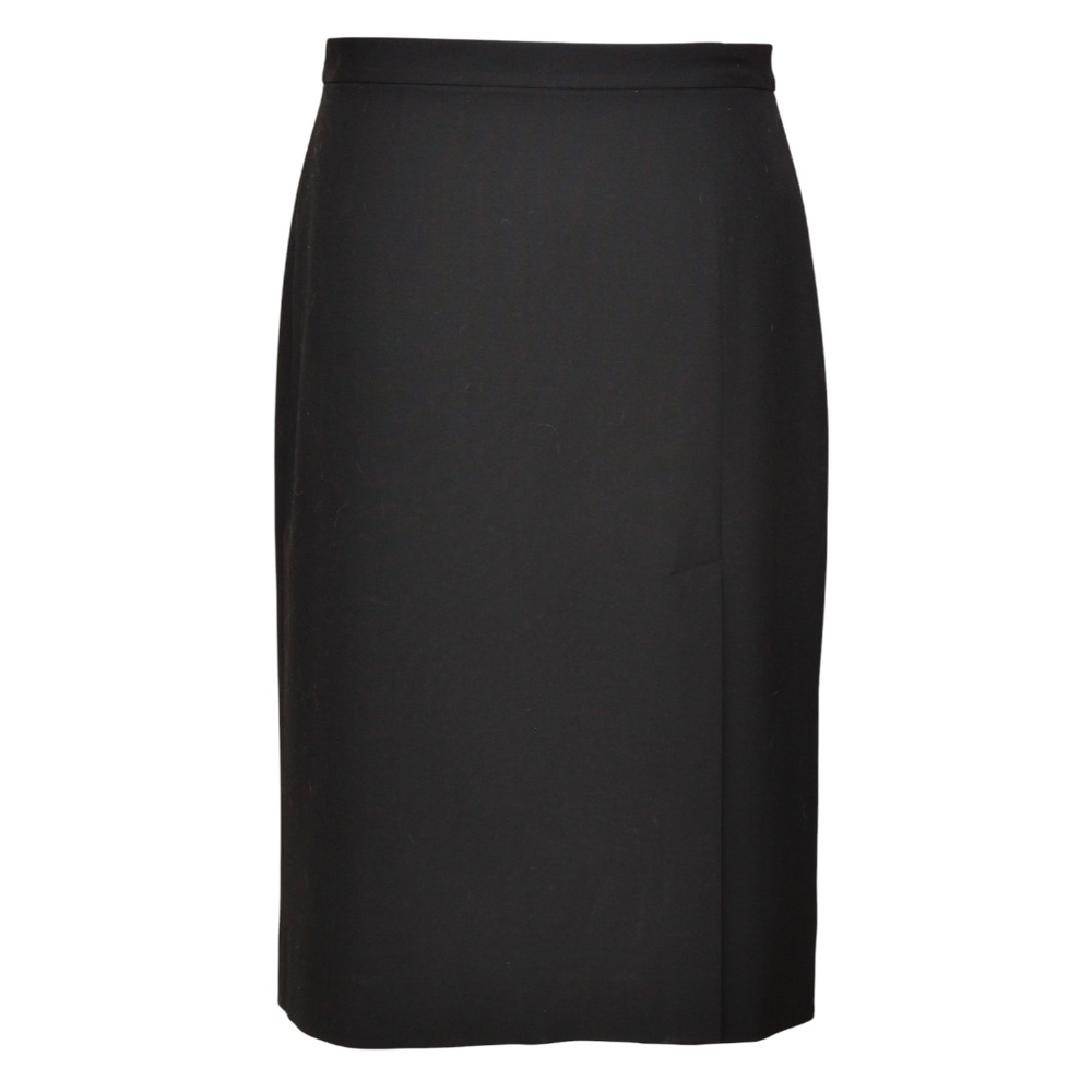 CHAIKEN Skirt Black Pencil Straight Vent Zipper Polyester Viscose Elastin Sz 4